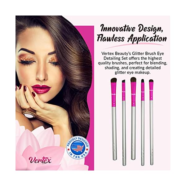 Glitter-Makeup-Brushes-For-Primer-And-Pressed-Eye-Shadow-Glitters-On-Metallic-Eyeshadow-Application-On-Eyelids-Cut-Crease-For-Blending-Loose-Glitters-Perfect-Lines-On-Eye-Lids-Effortlessly-Blend-Shade Eyeshadow Brush Glitter Makeup Brushes For Pressed Eye Shadow Loose Glitters Eyelids Cut Crease Blending Primer Lids Creases Clean Matte Eyeliner Stencils Pencil Liquid Liner Waterproof Gel Stamp Pen