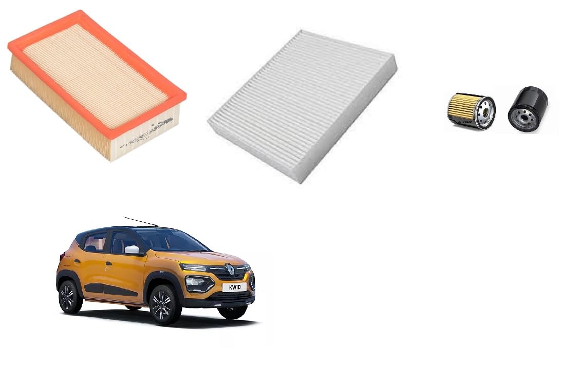 AutoClean Air Filter + Oil Filter + Cabin Filter Service Kit For Kwid (Combo of 3 Piece)