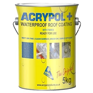 ACRYPOL+ Waterproof Roof Coating with Fibre | All-Weather Acrypol Plus Roof Coating | Grey - 5 KG