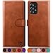 Produktbild SUANPOT [RFID Schutz für Samsung Galaxy A52/A52S Hülle PU Leder Handyhülle Lederhülle Klapphülle Kartenfach Flip Cover für Samsung A52/A52S 5G Handy hülle Leather Wallet Phone Case Hellbraun