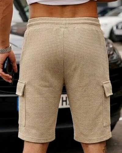Image of AUSK Classic Relaxed Fit Cargo Stretch Shorts for Mens| Half Pant Cargo Shorts with Pockets | Casual Shorts for Mens