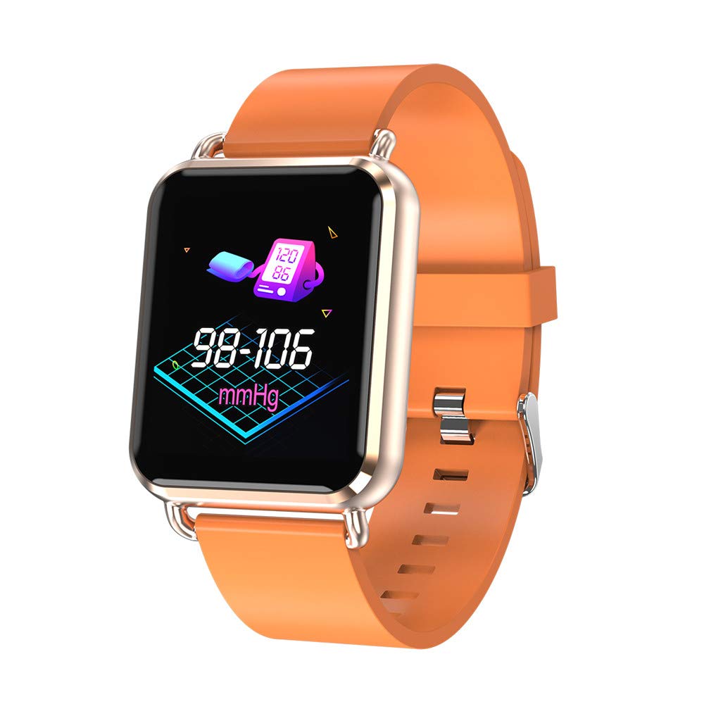 Bluetooth 4.0 Waterproof Fitness Tracker con monitoraggio della frequenza cardiaca in Tempo Reale, Pressione sanguigna, Ossigeno nel Sangue, Sonno, Monitor pedometro, Android, iOS Giallo