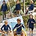 Hotfiary Boys Rash Guard Long Sleeve Swim Shirt Kids Youth UPF 50+ Zip Up Hoodie Fishing Sun Water Beach Pool Shirt Thumbhole