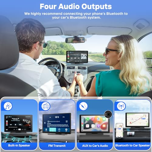 Image of 9 inch Wireless Apple Carplay Screen for Car with OTA Update, Backup Camera | Touchscreen Apple Carplay & Android Auto with Voice Control /GPS Navigation /Mirror Link /Bluetooth 5.0 /AUX /FM