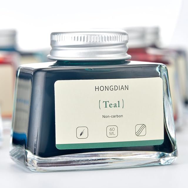 Image of HONGDIAN, Ink Bottle - Non Carbon | Teal | 60ml Premium Writing Ink.