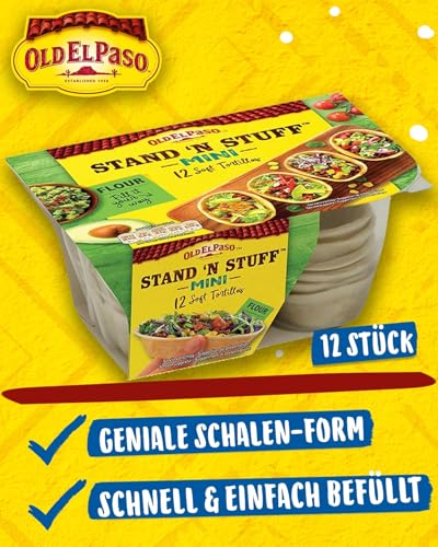 Old El Paso Mini Stand’n Stuff Soft Tortilla - Mexikanische Tortillas aus Weizen in Schalenform - 1 x 145 g