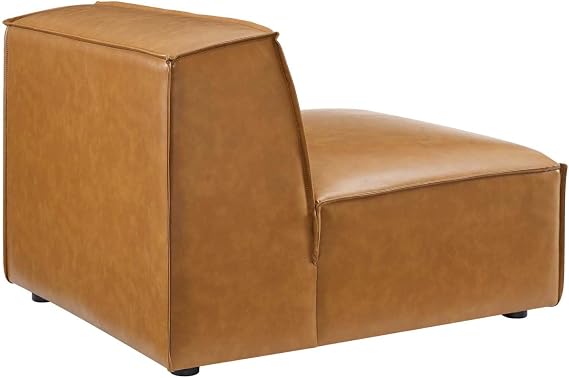 Modway Restore Vegan Leather Sectional 4-Seater Sofa in Tan