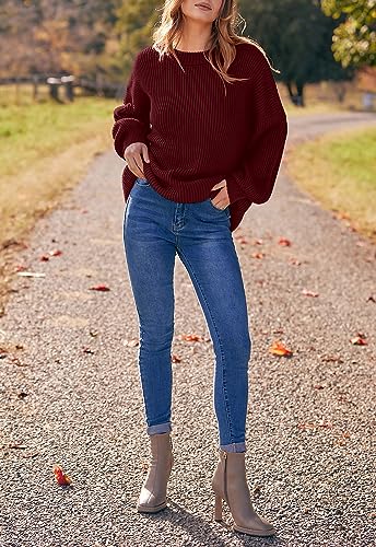 Image of PRETTYGARDEN Womens Sweaters Spring 2026 Oversized Chunky Knitted Pullover Sweater Casual Long Sleeve Crewneck Cute Sweaters