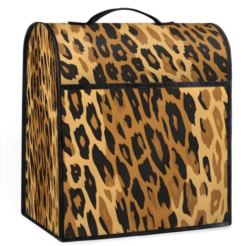 Coffee Maker Cover Leopard Print Texture Kitchen Appliance Covers Small Appliance Covers Blender Cover Juicer Cover Dust Covers for Kitchen Appliances with Top Handle and Pockets,Washable,B954