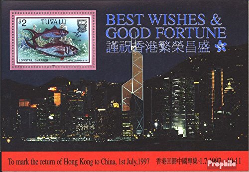 Tuvalu Bloque 59 (Completa.edición.) 1997 Volver Hong Kong para China (Sellos para los coleccionistas) Los Animales acuáticos