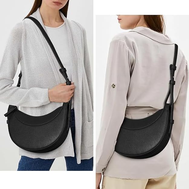 Image of Saddle Bag for Women Crescent Bag Shoulder Bag Purse Hobo Handbag Leather