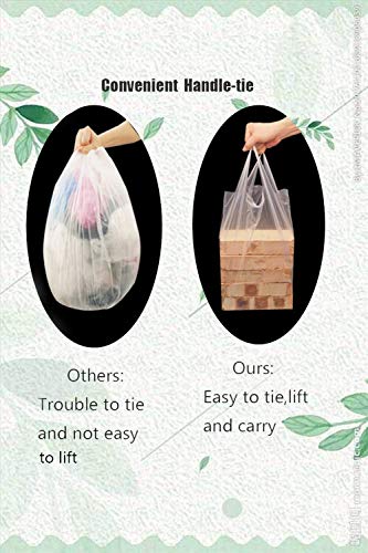 Feiupe 1.6 Gallon Clear Trash Bag With Handle Small Garbage Bag Trash Can Liner,120 Counts(1.6 Gallon) #TOP4