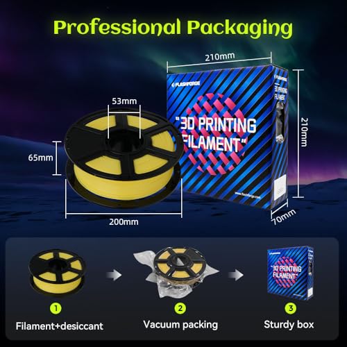 Image of FLASHFORGE Glow in The Dark Rapid PLA Filament 1.75mm, High Flow Speedy 3D Printer Filament Luminous Yellow, Max 500mm /s High-Speed Printing, High Brightness and Long-Lasting Glowing Effect