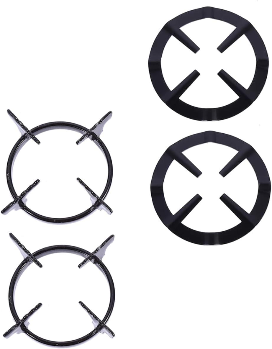 Cabilock 4pcs Pot Hob Hanging Stove Parts Support Burners Wok Ring for Gas Stove Rack on Hob Rings Wok Stand Grates Gas Burner Stove Racks Gas Stove Accessories Pot Racks Iron Black