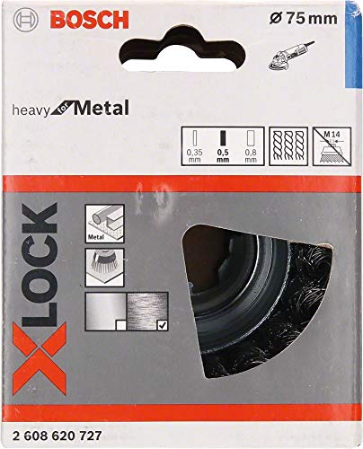 Bosch Escova Aço Copo X-LOCK 75mm Arame Trançado 0,5mm
