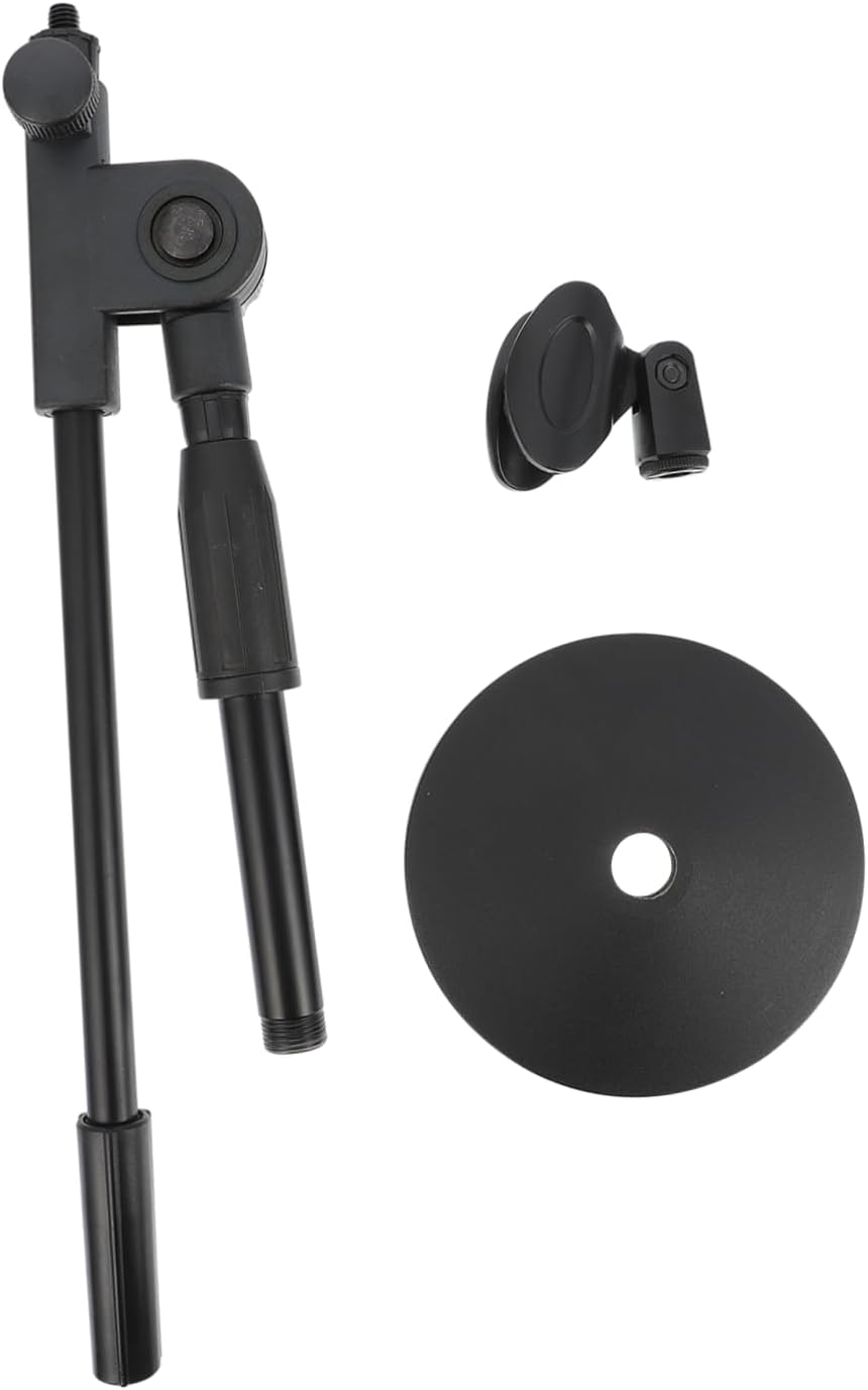 Healifty Adjustable Height Microphone Stand with Weighted Base and Table Mic Rack for Conference Podcast Musician and Video Blogging Use