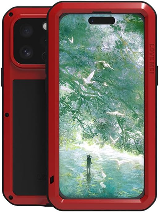 Powerful Metal Waterproof Case For iPhone 16 Pro Max Cover Full Body Protection ShockProof Phone Case - Red