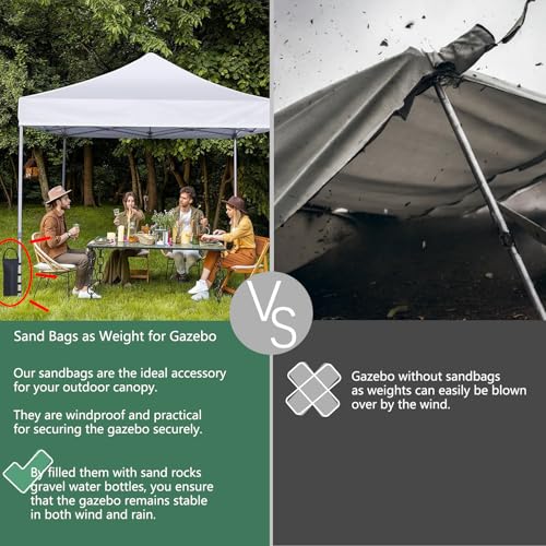 Pavillon Gewichte Sandsäcke Wind für Outdoor - 4 Stück Canopy Gewichtstaschen Zeltstangen zu befestigen - Gazebo Befüllen Sandsäcke Erweitern Zelt Stabilität für Camping Strand Garten