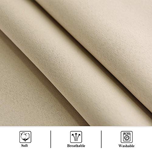 Stangh Outdoor Curtains Beige Waterproof - Thick Fabric Light Blocking Blackout Patio Drapes With Grommet Top Thermal Insulated Drapes For Lanai/Porch/Open-Air Dining, Cream Beige, W52 X L84, 1 Panel #TOP5