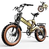 【Powerful 2000W Peak Brushless Motor】– Experience high-speed electric bike performance with an 8-speed transmission, reaching speeds up to 35 mph for fast acceleration and superior hill-climbing power. Built for heavy-duty riders, this e-bike support...