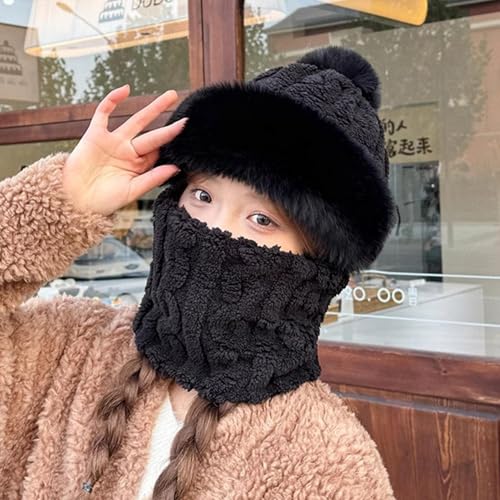 Bonnet chauffant d'hiver pour ski et randonnée en coton noir