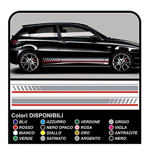 Stickers kit graphiques bandes de côté bicolores au design épuré gris et noir pour portière