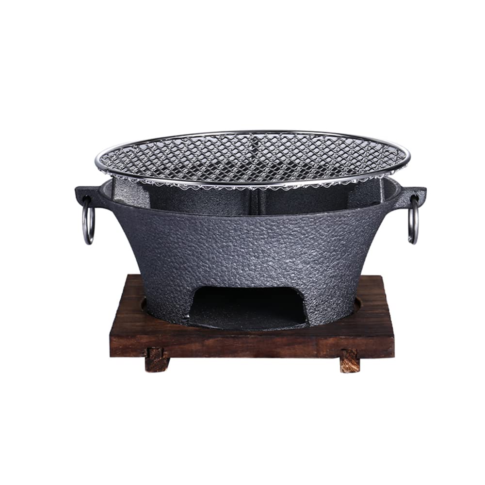 Parrilla de carbón de Hierro de Cerdo, Parrilla de Barbacoa Coreana, Parrilla de Barbacoa al Aire Libre, Uso sin Humo, Adecuado para Viajes de Campamento Familiar,21CM