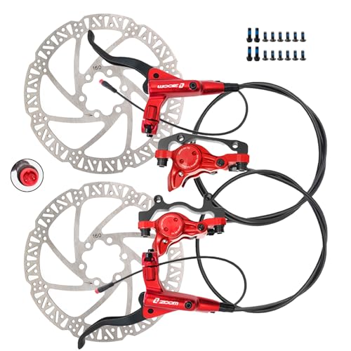 PeakRider Zoom eBike Hydraulic Brake Upgrade Kit – 2/3 PIN Male Waterproof Power-Off Sensor Connector, Pre-Bled Brake Levers & Calipers with 160mm Rotors