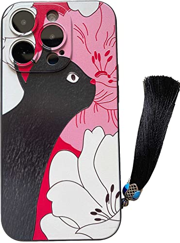 KOLOiPhone14 Pro ケース iPhoneケース iPhone14proケース かわいい クロネコ 猫柄 ねこ ネコ 猫 スマホケース スマホカバー iPhone 14 Pro