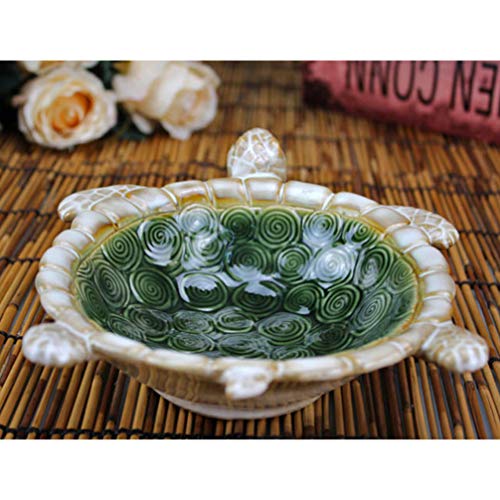 DOITOOL Turtle Trinket Dish Turtle Plate Snacks Plates Jewelry Holder Tray Ceramic Jewelry Trinket Turtle Figurines Ceramic Jewelry Organizer Jewelry Trinket Tray Ring Holder Universal Nut - Image 4