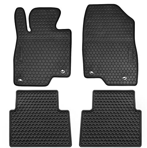 Megiteller Car Floor Mats Custom Fit for Mazda 3 2014 2015 2016 2017 2018 Odorless Washable Heavy Duty Rubber (All Weather) Floor Liners Front and Rear Set Black