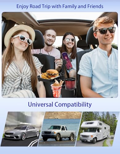 Portavasos para carro 4 en 1 con bandeja y soporte ajustable miniatura 7
