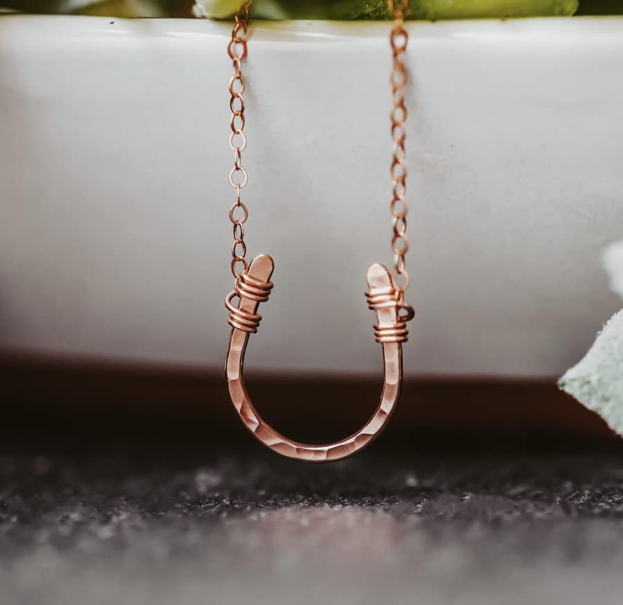 Rose Gold Filled Lucky Horseshoe Necklace | Good Luck Charm | Unique Birthday Gift for Best Friend | Horse Lover | Teenage Girl | Graduation Jewelry - Image 2