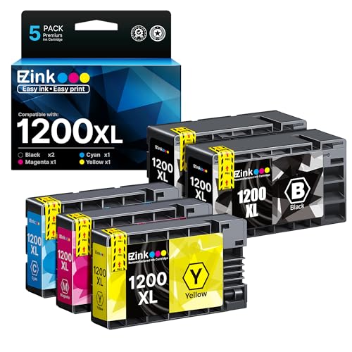 Image of E-Z Ink Compatible Ink Cartridge Replacement for Canon PGI-1200 XL PGI-1200XL PGI1200XL to use with MAXIFY MB2020 MB2320 MB2120 MB2720 MB2350 MB2050 (2 Black, 1 Cyan, 1 Magenta, 1 Yellow, 5 Pack)