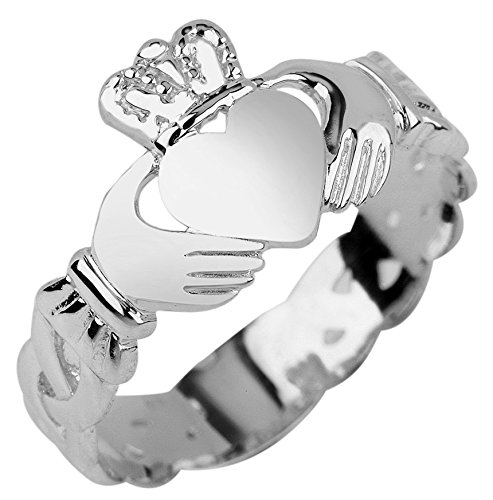 Claddagh GoldCladdagh Rings Ladies 925 Sterling Silver with Trinity Band, Metal