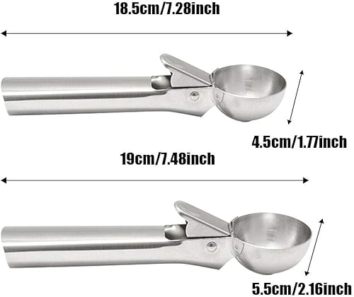 Miniatura 7 de Cuchara para helado antiadherente de acero inoxidable, 2 unidades, Plateado