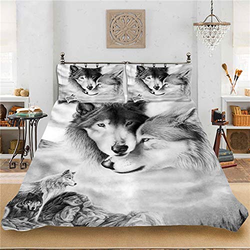 Housse de couette loup 3D de qualité supérieure pour grand lit King size
