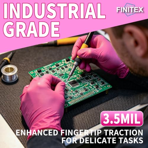 Image of FINITEX Nitrile Disposable Latex-Free 3.5mil Cleaning Food Cooking Gloves