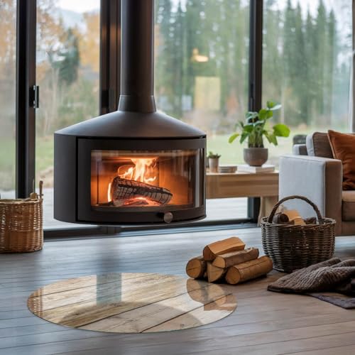 Placa de chimenea de 80 cm para evitar quemaduras en el suelo 4