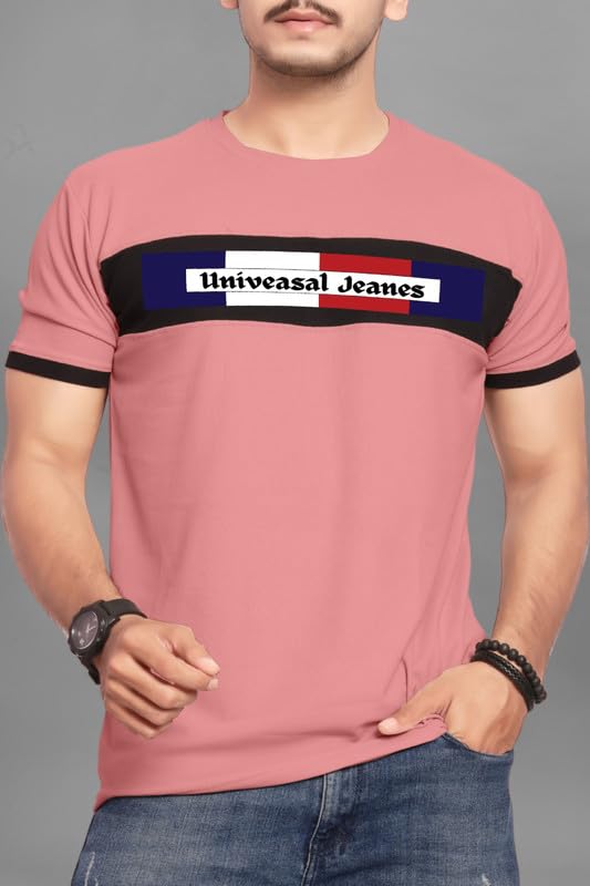 Image of Men's Regular Fit Insignia Polo T-Shirt | Cotton Rich | Premium Pique Weave for Regular Use (Ujease-14-Peach PT)