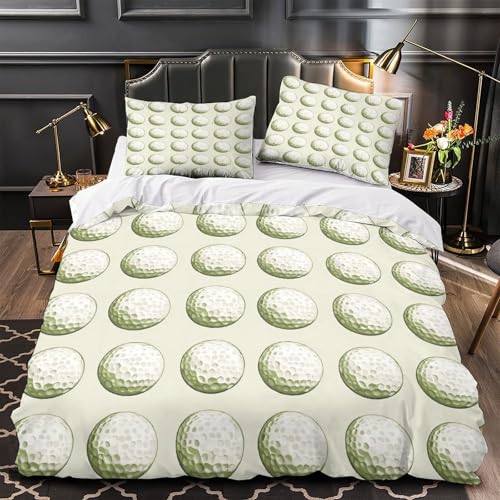 Housse de couette golf 3D microfibre lit simple 140x200 pour ado