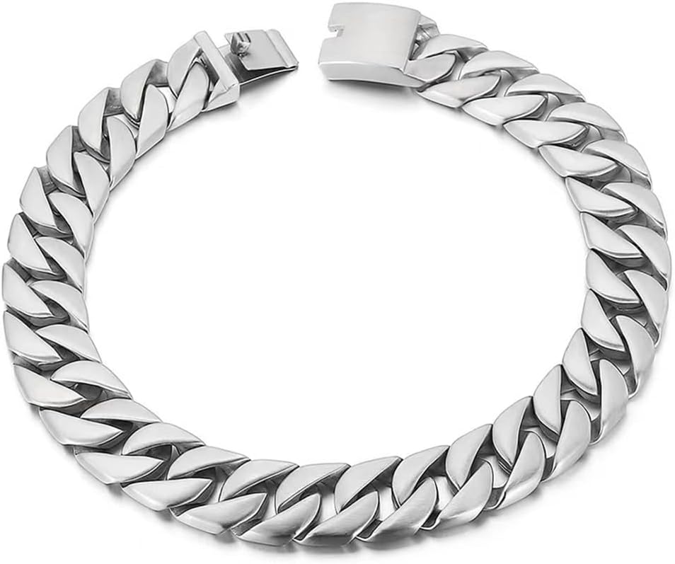 Qiaonitu Super Huge Punk Rock 31mm Stainless Steel Men Gold Silver Tone Biker Curb Cuban Link Necklace Jewelry 28inch