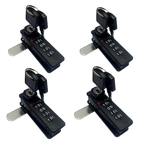 4 Pack Digital Combination Cabinet Lock - Password Entry, Cam Lock for Tool Box, Drawers, School Lockers with Keys