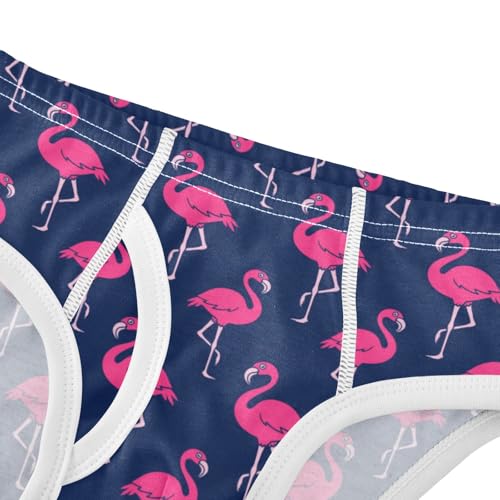 Boys' Exclusive Briefs Toddler Underwear 95% Combed Cotton Boxerbriefs 2T Flamingo Pattern on Dark Blue 324