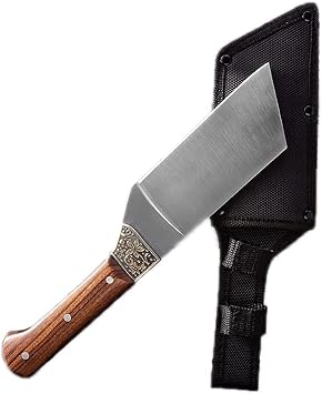 MAYiT Meat Cleaver Knife, Stainless Steel Mini Kitchen Chef Knives Butcher Knife Outdoor Meat Cleaver Camping Cooking Cutter Chopping Knife with Cover