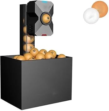 Ping Pong Robot Machine, Ping Pong Tennis Ball Launcher with Remote Control, 4-40 M/S Can Hold About 100 Balls, Penalty Kick, Forehand and Backhand Practice, for Home School Practicing