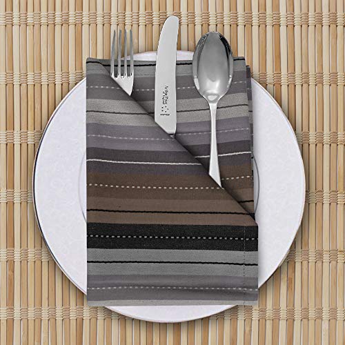 Urban Villa Kitchen Towels, Cuisine Stripes,Premium Quality,100% Cotton Dish Towels,Mitered Corners,Ultra Soft (Size: 20X30 Inch),Grey Multi, Highly Absorbent Bar Towels & Tea Towels - (Set Of 6) #TOP1