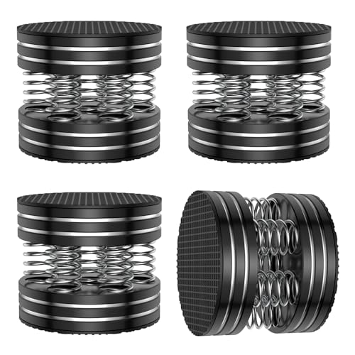 Tertullus Speaker Spikes 4PCS HiFi Spring Speaker Isolation Feet, Aluminum Non-Slip Shockproof Turntable Stand Feet for Audio,Speakers, Subwoofers, Home Theater, Turntable DAC Feet Pad (Black)