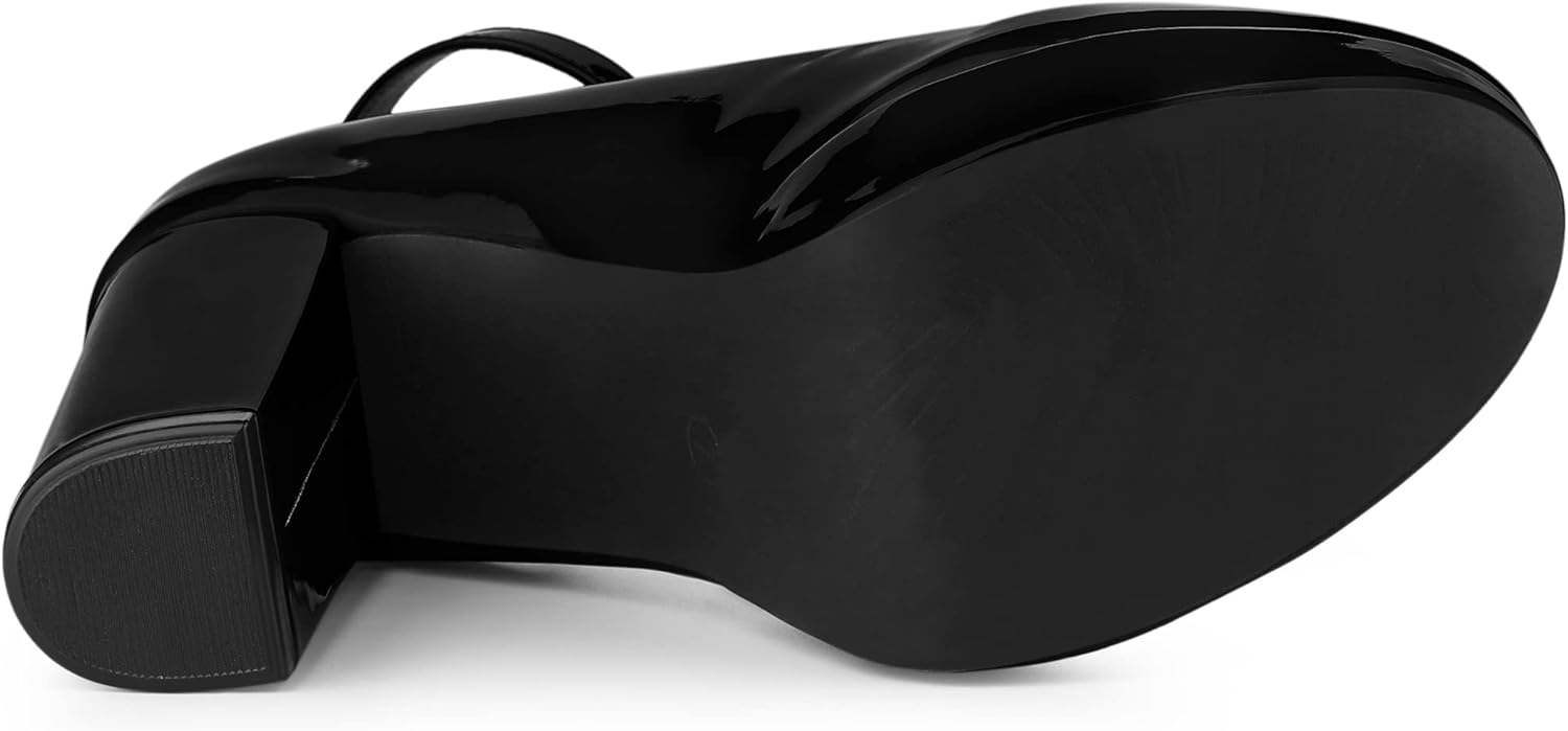 Allegra K Women's Platform Ankle Strap Chunky Heel Mary Janes Pumps - Image 6