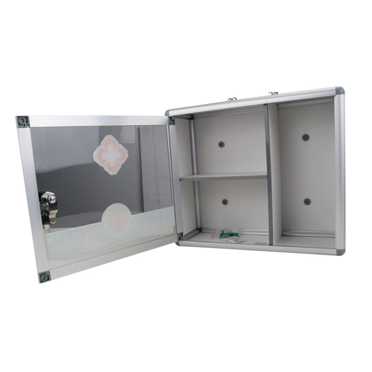 FRCOLOR Botiquín de Primeros Auxilios Portátil de Aluminio Plata | Tres Compartimentos Tapa, Cierre Bloqueable, Uso en Casa y Exterior, Pensado para Niños
